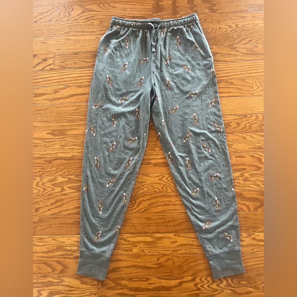 Polo Ralph Lauren horse Bear Pajama Pants medium pockets drawstring